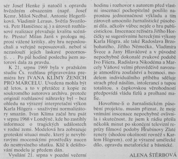 Štěrbová, Alena - Bylo zahájeno 2. In Scéna 21-1990