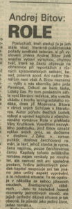 Andrej Bitov - Role. In Rozhlas 23-1989 (22. 5. 1989), s. 4 (článek) 01