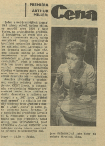 Arthur Miller - Cena. In Čs. rozhlas a televize 51-1969 (8. 12. 1969), s. 5 (článek)