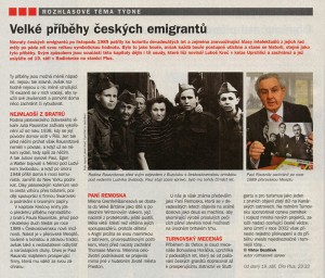 Bezdíček, Viktor - Velké příběhy českých emigrantů. In Týdeník Rozhlas