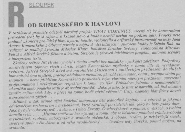 Boková, Marie - Od Komenského k Havlovi (Scéna 12-1990)