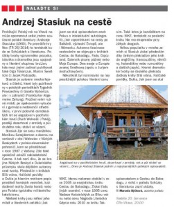 Býčková, Marcela - Andrzej Stasiuk na cestě. In TR 29-2014 (7. 7. 2014), s. 10 (článek)