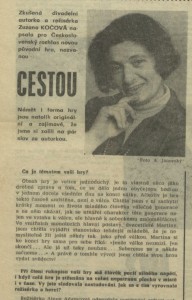 Cestou. In Rozhlas 20-1975 (5. 5. 1975), s. 4 (rozhovor) 01