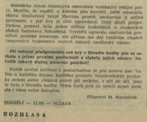 Cestou. In Rozhlas 20-1975 (5. 5. 1975), s. 4 (rozhovor) 02