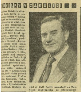 Chvilky v zákulisí - Josef Beyvl. In Čs. rozhlas a televize 34-1960 (9. 8. 1960), s. 5 (článek) 01