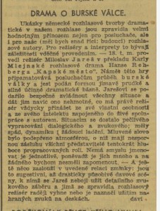 Drama o burské válce. In Venkov, 20. 10. 1940