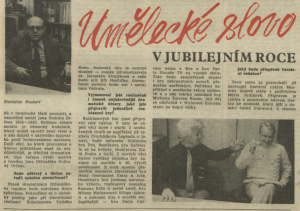 Halas, Jan - Umělecké slovo v jubilejním roce. In Rozhlas 3-1985 (7. 1. 1985), s. 1 (článek).