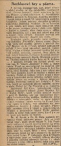 Havel, Miloslav - Rozhlasové hry a pásma. In Národní listy, 14. 5. 1941 (recenze).