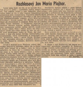 Havel, Miloslav - Rozhlasový Jan Maria Plojhar. IIn Národní listy, 26. 4. 1941, s. 4 (recenze)