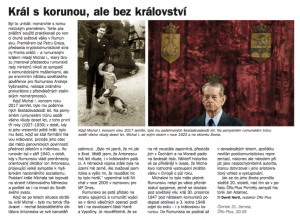 Hertl, David - Král s korunou, ale bez království. In Týdeník Rozhlas, červen 2018 (článek).