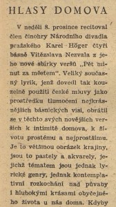 Hlasy domova. In Náš rozhlas 51-1940 (15. 12. 1940), s. 17 (článek) 01