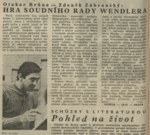 Hra soudního rady Wendlera. In Rozhlas 11-1981 (2. 3. 1981), s. 4 (článek) 01