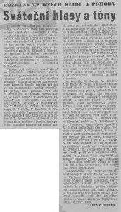 Hrouda, Vladimír - Rozhlas ve dnech klidu a pohody. Sváteční hlasy a tóny. In Rudé právo, 28. 12. 1976, s. 5 (recenze).