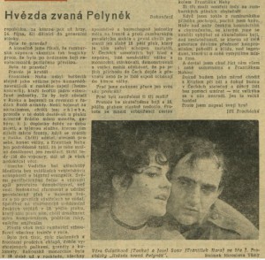 Hvězda zvaná Pelyněk. In Rozhlas 18-1965 (20. 4. 1965), s. 16