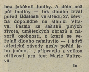 I když... In Tvorba 27-1990 (4. 7. 1990), s. 24 (recenze) 02