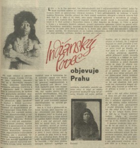 Indiánský lovec objevuje Prahu. In Rozhlas 31-1984 (16. 7. 1984), s. 1 (článek) 01