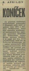 Koníček. In Rozhlas 37-1974 (2. 9. 1974), s. 4 (článek) 01