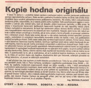 Kopie hodná originálu In TR 7-1991