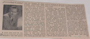Lit - Cristobal Colón. Titul nezjištěn, květen 1948 (článek).