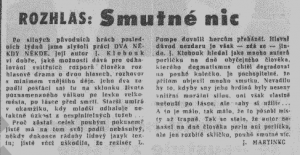 Martinec, Jan - Smutné nic. In Rudé právo, 16. 10. 1964, str. 2 (recenze)