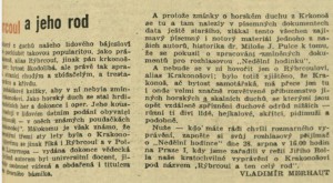 Merhaut, Vladimír - Rýbrcoul a jeho rod. In Čs. rozhlas a televize 35-1960 (16. 8. 1960), s. 3 (článek)