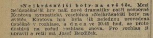 Nejkrásnější boty na světě. In Venkov, 13. 8. 1940 (anotace)