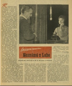 Neznámá z Labe. In Čs. rozhlas a televize 49-1961 (28. 11. 1961)s. 1