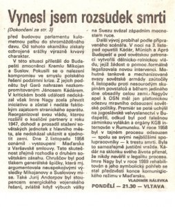 Nálevka, Vladimír - Vynesl jsem rozsudek smrti. In Rozhlas 1991-08,s . 4