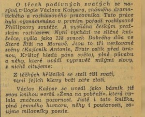 O třech podivných svatých. In Venkov, 13. 12. 1940