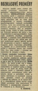 Ochová, Sheila - Rozhlasové premiéry. In Rudé právo, 19. 3. 1969, s. 5 (recenze).
