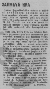 Ochová, Sheila - Zajímavá hra. IN Rudé právo 27. 9. 1965, str. 2