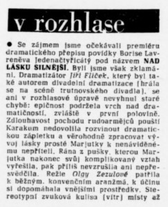 Pok, Lubor - V rozhlase. In Divadelní noviny 8-1958, s. 8 (recenze)1