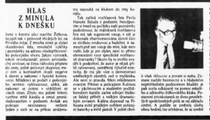 Postler, Miroslav - Hlas z minula k dnešku. In Scéna, 23. 7. 1982 (č. 15-16), s 14 (01)