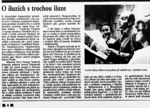 Postler, Miroslav - O iluzích s trochou iluze. In Scéna, 13. 8. 1982, s. 4 (01)