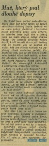 Přidal, Antonín - Muž, který psal dlouhé dopisy. In Čs. rozhlas a televize 30-1964 (14. 7. 1964), s. 2 (článek)