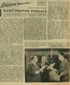 Rozhlasová premiéra - Rudý prapor zavlaje. In Čs. rozhlas a televize 39-1961 (19. 9. 1961), s. 4 (článek).