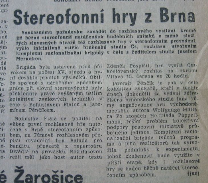 Rozhlasové hry stereo Rovnost 3.6.1976