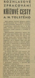 Rozhlasové zpracování Křížové cesty A. N. Tolstého. In Rozhlas 49-1974 (25. 11. 1974), s. 4 (článek) 01