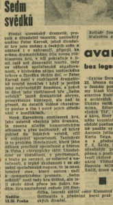 Sedm svědků. In Čs. rozhlas a televize 13-1967 (14. 3. 1967), s. 16 (článek).