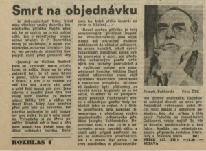 Smrt na objednávku. In Rozhlas 51-1985 (9. 12. 1985), s. 4 (článek)