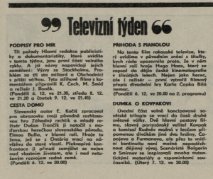 Televizní týden. In Mladý svět 49-1976 (30. 11. 1976), s. 23