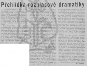 Tomáš, Jiří - Přehlídka rozhlasové dramatiky. In Rudé právo, 7. 10. 1977, s. 5 (recenze).