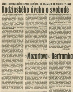 Tomáš, Jiří - Radzinského úvaha o svobodě. Start rozhlasového cyklu sovětského dramatu na stanici Vltava. In Rudé právo, 10. 11. 1987, s. 5 (recenze).