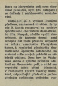 Tomáš, Jiří - Rozhlas. Ve stínu předlohy. In Tvorba, 49-1988 (7. 12. 1988), s. 14 02