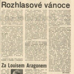 Tomáš, Jiří - Rozhlasové vánoce. In Rudé právo, 28. 12. 1982, s. 5 (recenze).