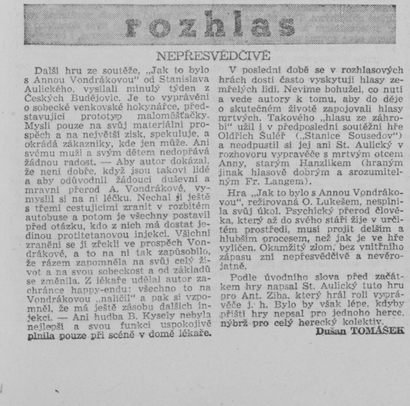 Tomášek, Dušan - Nepřesvědčivě. Kulturni politika 4 1949 7 7