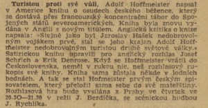 Turistou proti své vůli. In Rudé právo, 13. 12. 1945