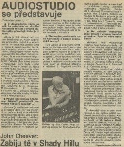 Tučková, Dana - Audiostudio se představuje. In Rozhlas 3-1991 (14. 1. 1991), s. 4 (článek)