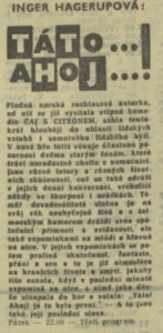 Táto, ahoj! In Rozhlas 40-1969 (22. 9. 1969), s. 9 (článek).