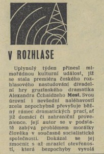 V rozhlase. In Tvorba 33-1981 (19. 8. 1981), s. 23 (recenze)01